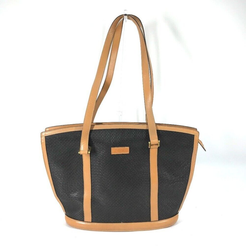 Bally Logo Shoulder Bag Large Bag Tote Bag Leather Black/Brown